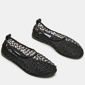 Steve Madden Ambrosia Black Mesh Caged Ballet Flats